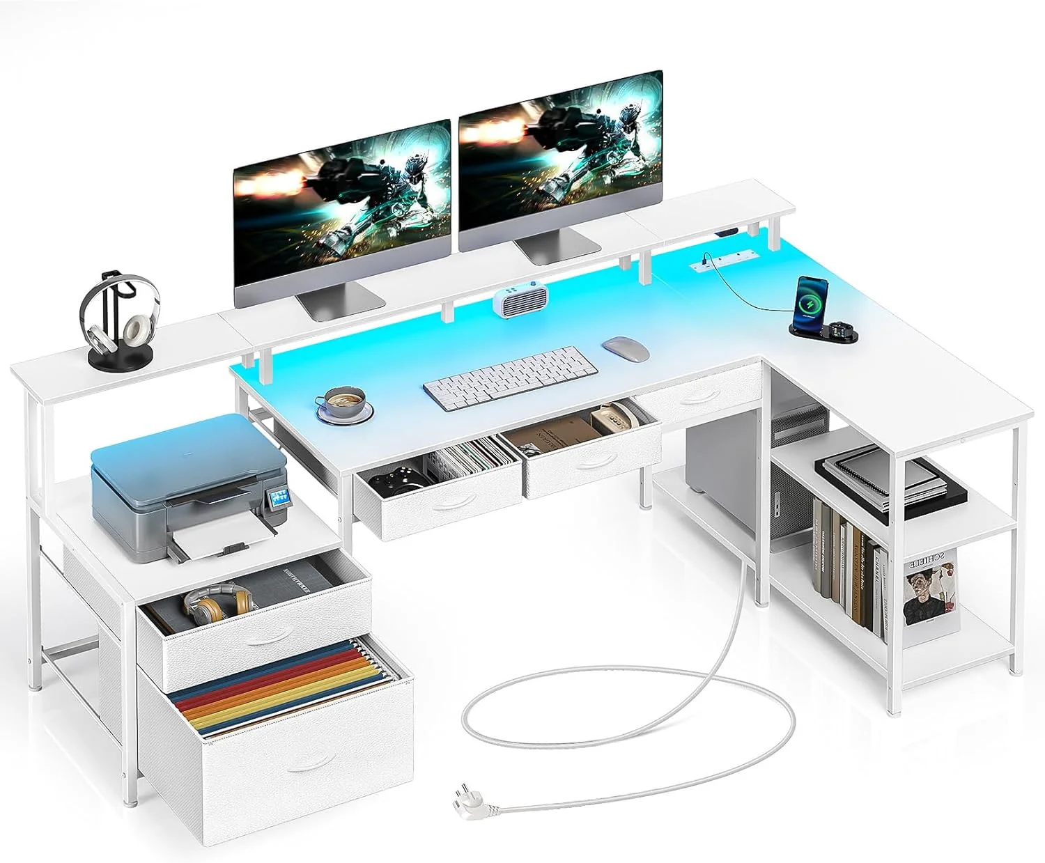 Corner Desks With Shelves